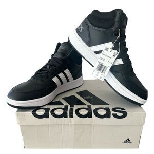 Adidas Hoops 3.0 MID Basketball Shoe High Top Sneakers Men’s Size 8 Black White
